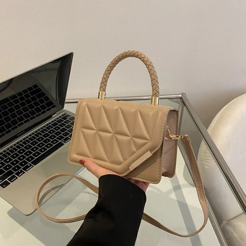 2024 New Fashion Shoulder Bag Plaid PU Leather Ladies Handbags Designer Crossbody Bags For Women - Kimlud