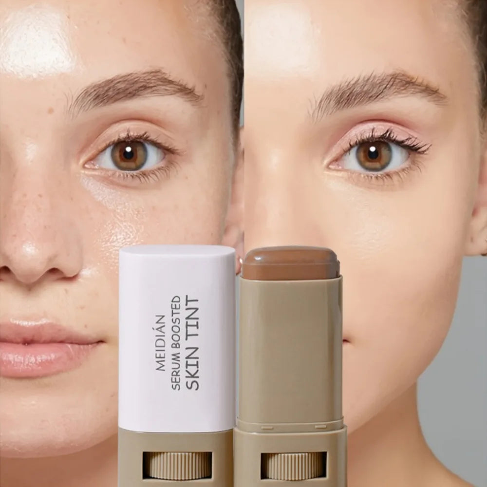 Bronze Foundation Stick Serum Boosted Skin Tint Silky Texture Moisturizing Coverage Concealer Base Even Skin Tone Makeup