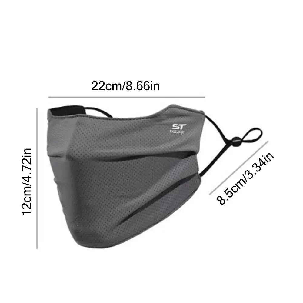Breathable Ice Silk Face Cover UV Face Shield Washable Reusable Sun Protection Face Mask for Motorcycle Running Riding Exercise