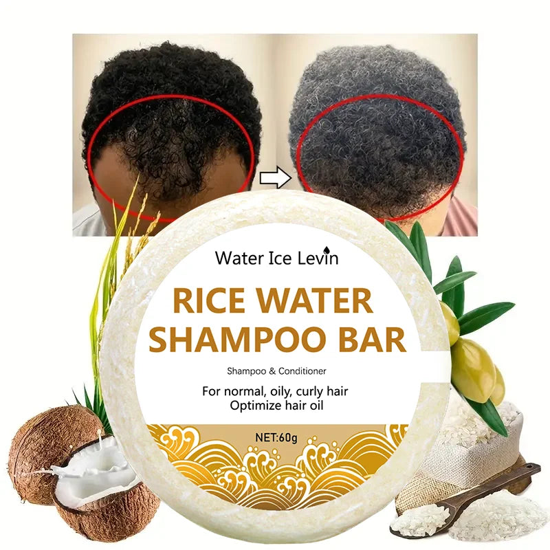 Organic Rice Shampoo Soap Bar Oil Free Conditioning Soap Rice Water Protein Nourishing Anti-loss Hair Hair Growth Soap...