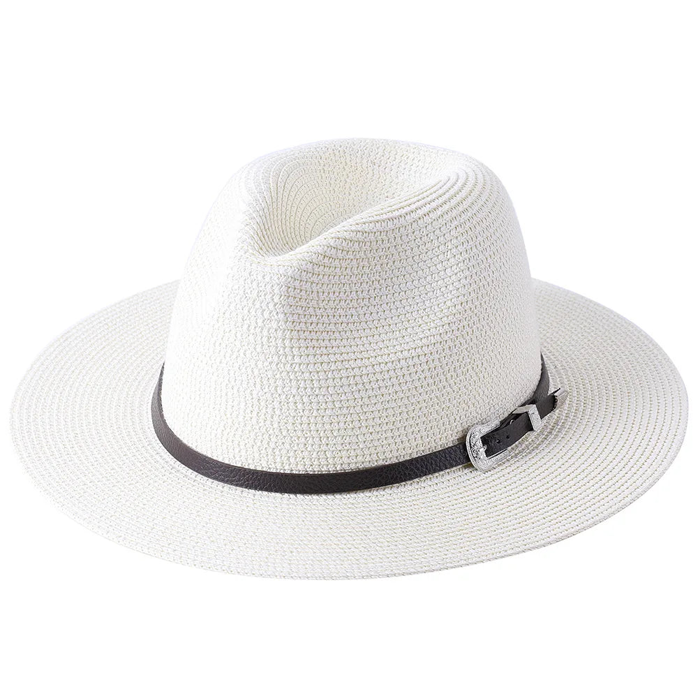 60CM Big Size Fashion Straw Parent-Child Hat For Women Men Summer Paper Panama Jazz Beach Hats Travel UV Protection Sun Cap