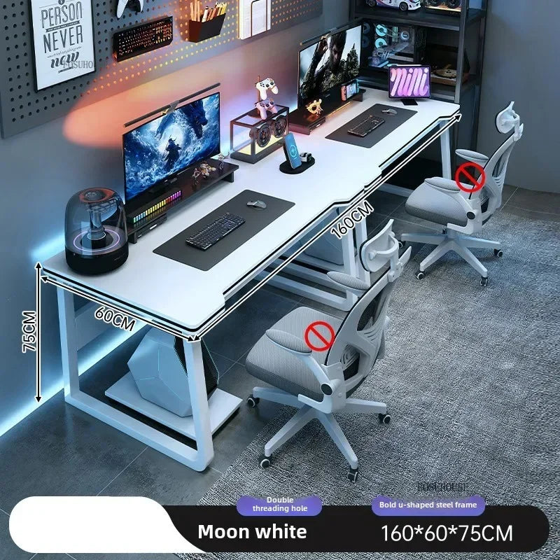 Modern Double Computer Desks Home Desktop E-sports Gaming Table Bedroom Simple Desk Student Study Tables Office Furniture EE Z - Kimlud