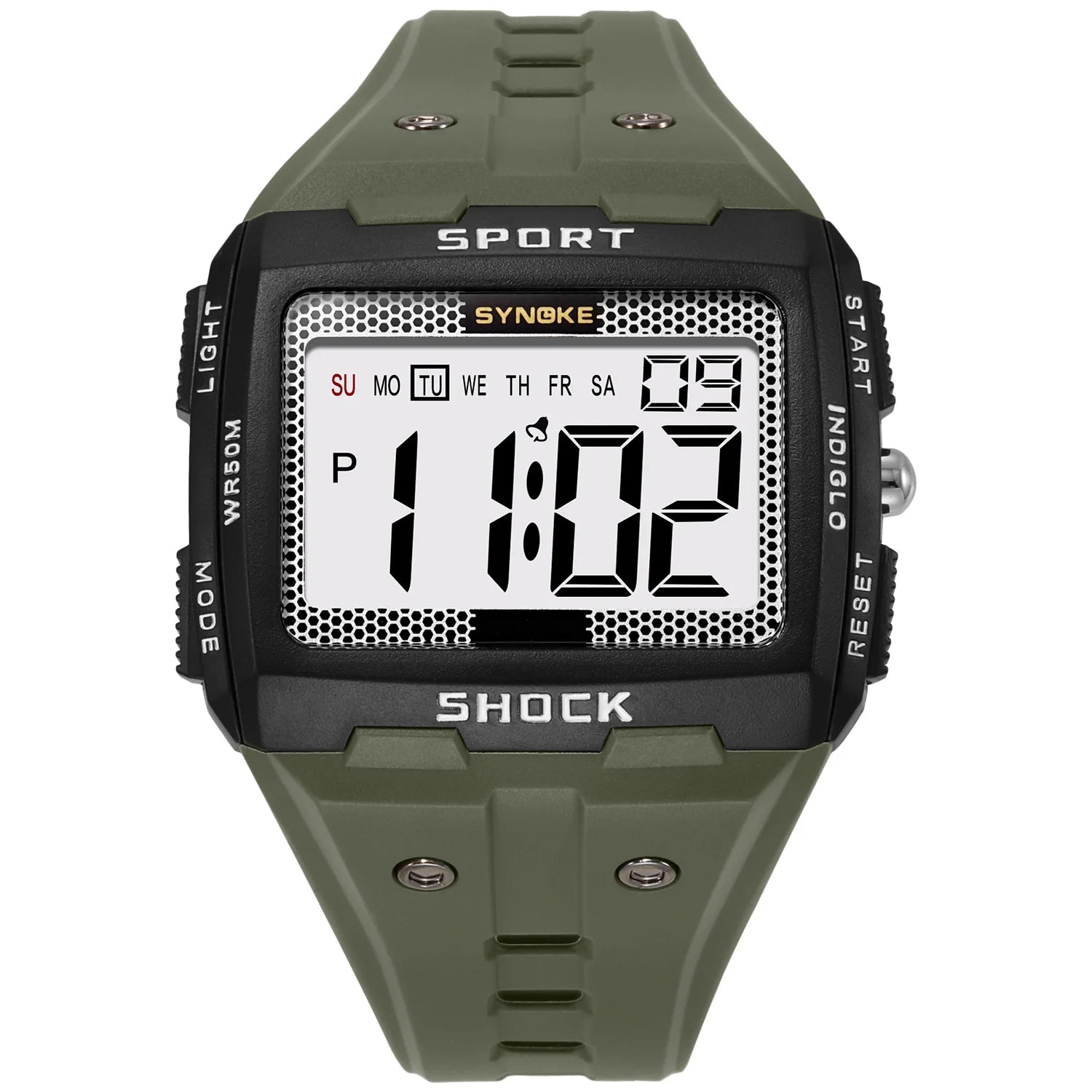 Digital Wristwatch Men's Sports Electronic Watch Waterproof Luminous Large Screen Watch Fashion Casual Students Wristwatch