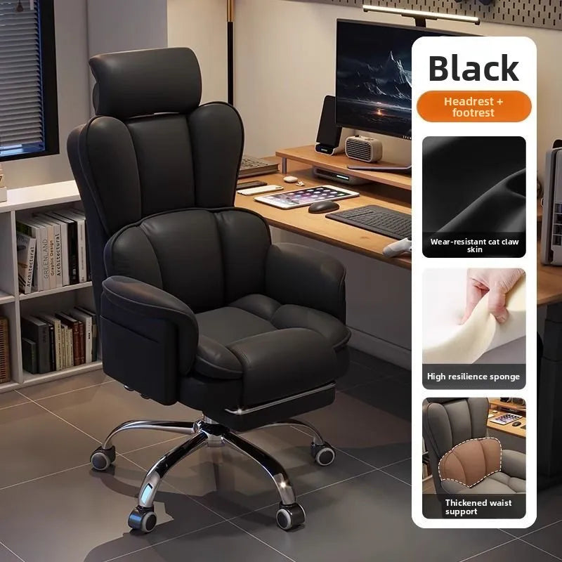 Computer Chair Home Bedroom, Office Chair Liftable, Desk, Chair, Comfortable Sedentary, E-sports, Leisure, Backrest...