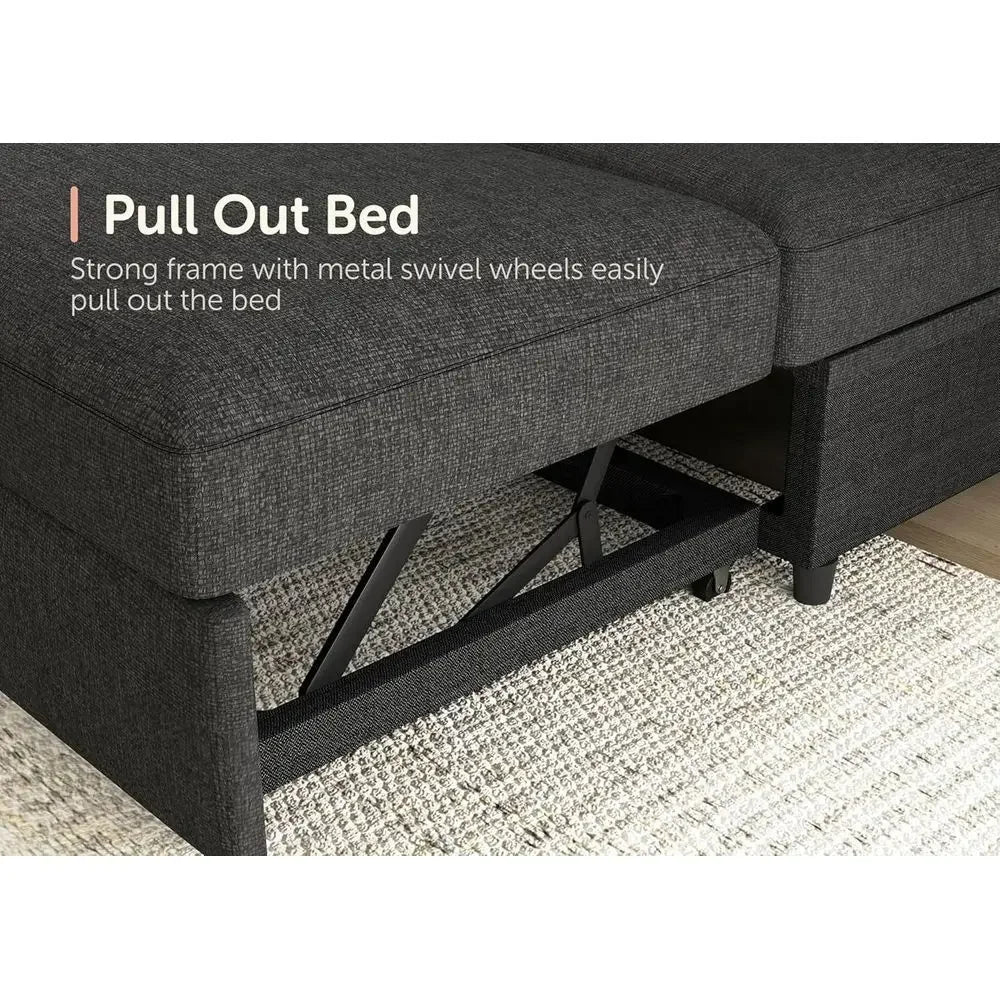 BestsellerGray Sectional Sofa with Hidden Bed and Storage for Living Room | Kimlud Luxury Sofa