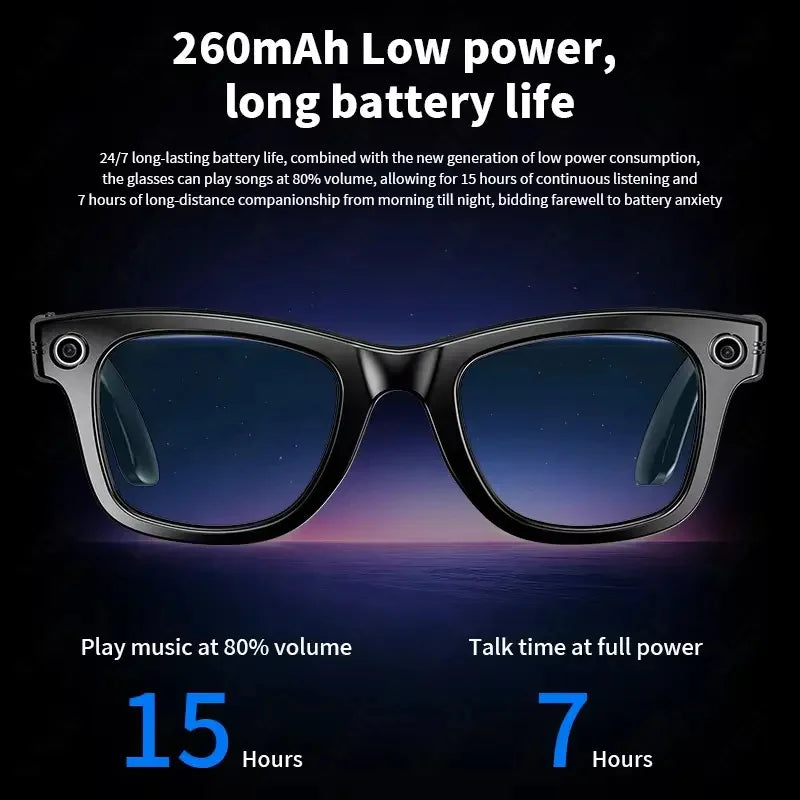 2026 AI Smart Glasses with 8MP Camera Video Recording 100+ Languages Translation Sunglasses Bluetooth Call Music Play Men Women - Kimlud