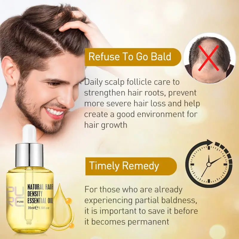 PURC Ginger Hair Growth Oil Hair Loss Treatment Fast Regrowth Serum Beauty Health Hair Growth Products for Men Women