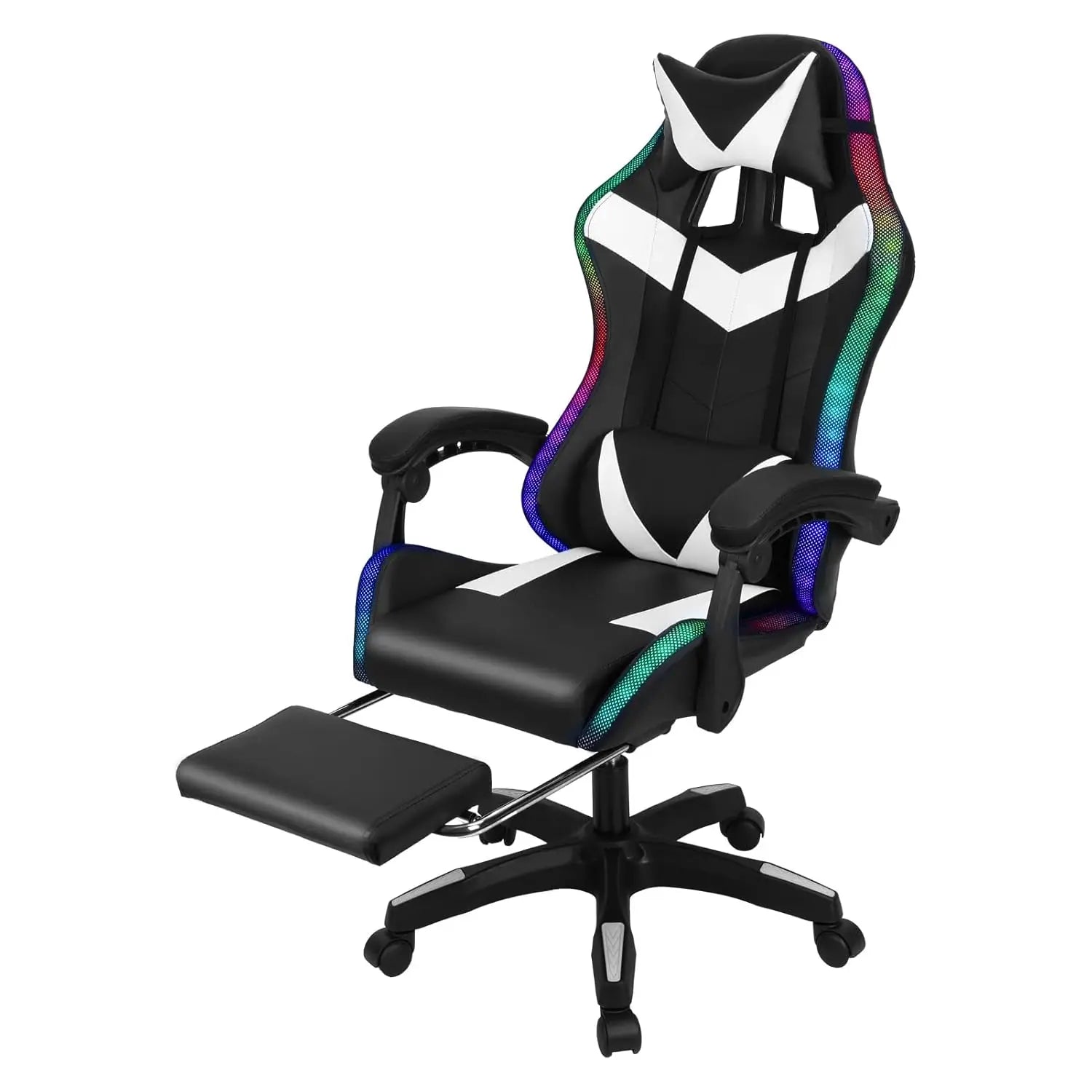 Video Game Chairs,Gaming Chair for Kids,Ergonomic Gaming Chair,LED Lights Ergonomic Massage Computer Gaming Chair, Customized