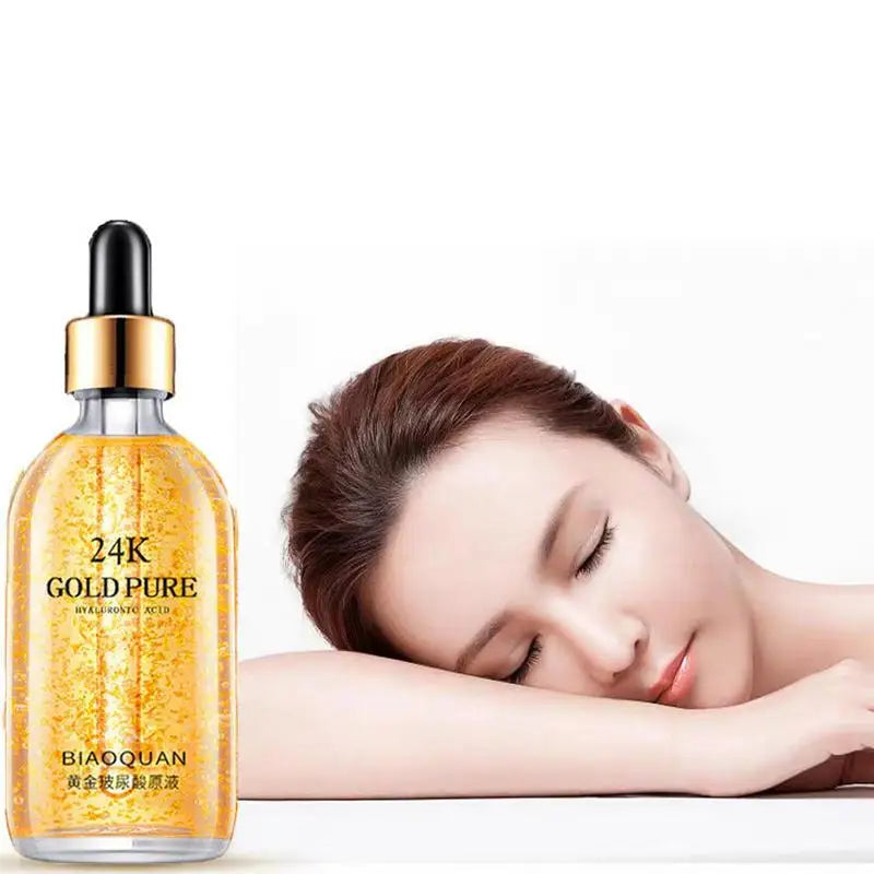 24K Gold Foil Hyaluronic Acid Essence Hyaluronic Acid Acne Serum Anti Wrinkle Moisturizing Brightening Nourishing Face...