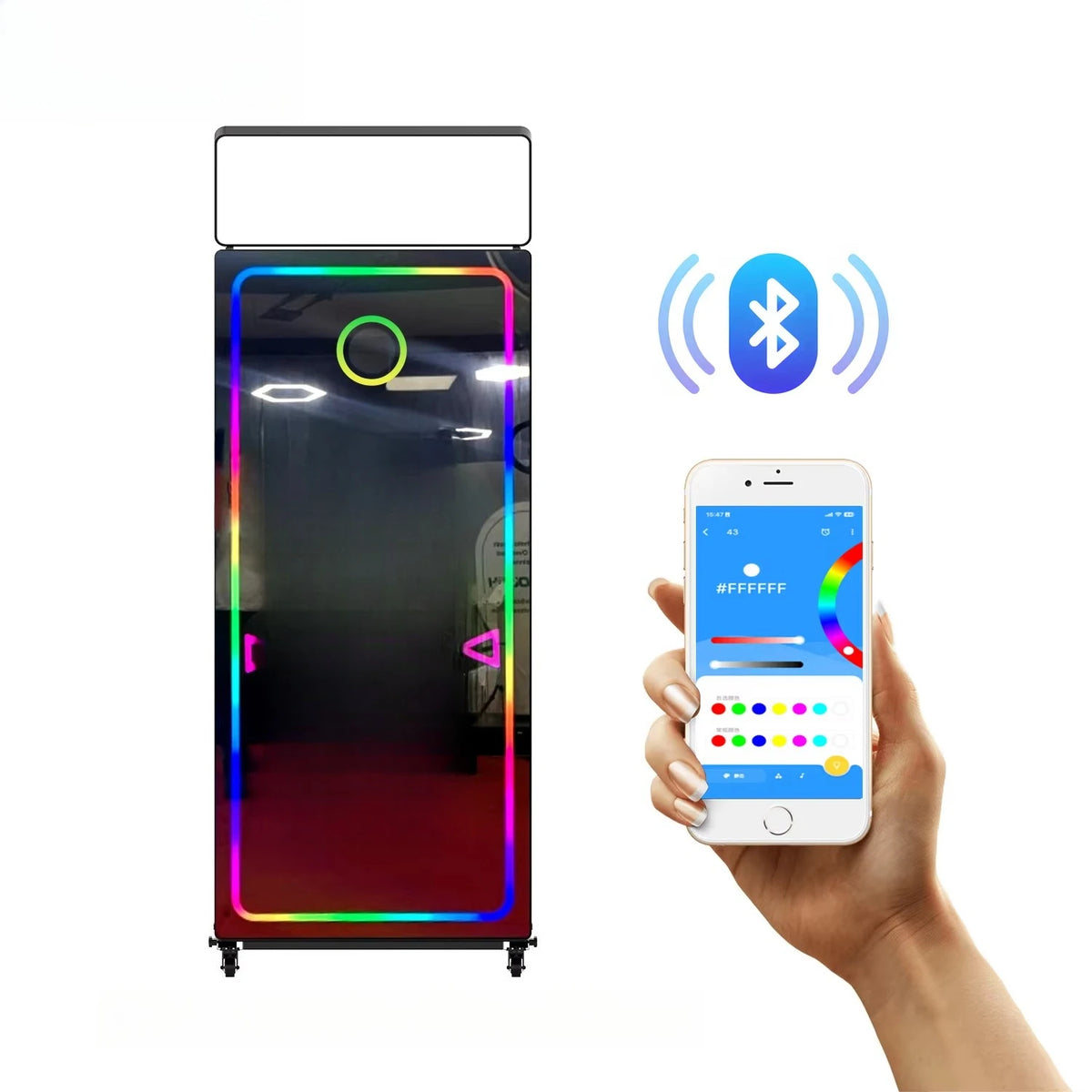 Mirror photo booth, selfie luminous frame, portable touch screen, photo booth machine - Kimlud