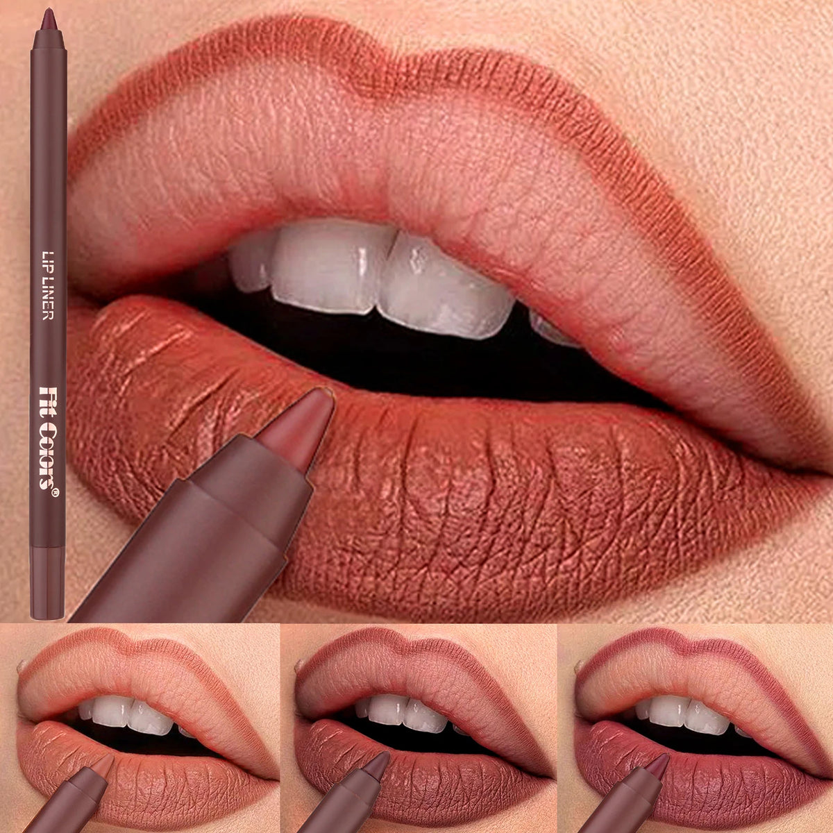 6Colors Waterproof Fadeless Matte Brown Lipstick Lipliner Pen Lips Contour Filling Pen Black Lipliner Makes Its Mouth Look Plump