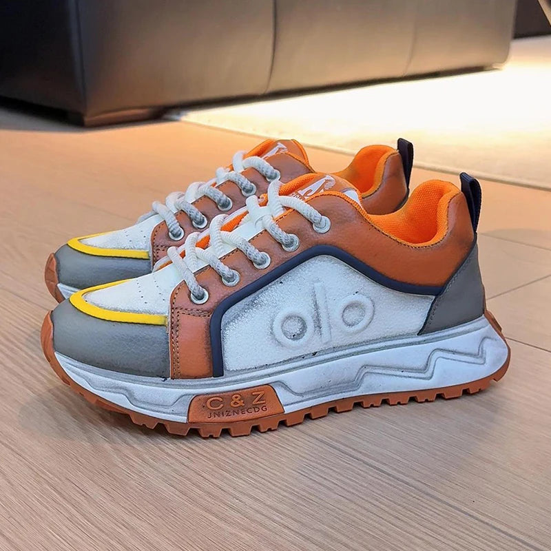 Fashion Comfortable Anti slip Breathable Board Sneakers 2026 Autumn New Men's Casual Shoes Retro Thick Sole Low-top Man Footwear
