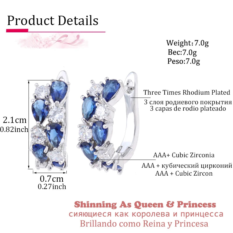 LXOEN 2022 Classic Semi-precious Stone Stud Earrings for Women Silver Color Round Studs Ear Jewelry brinco Gift bijoux