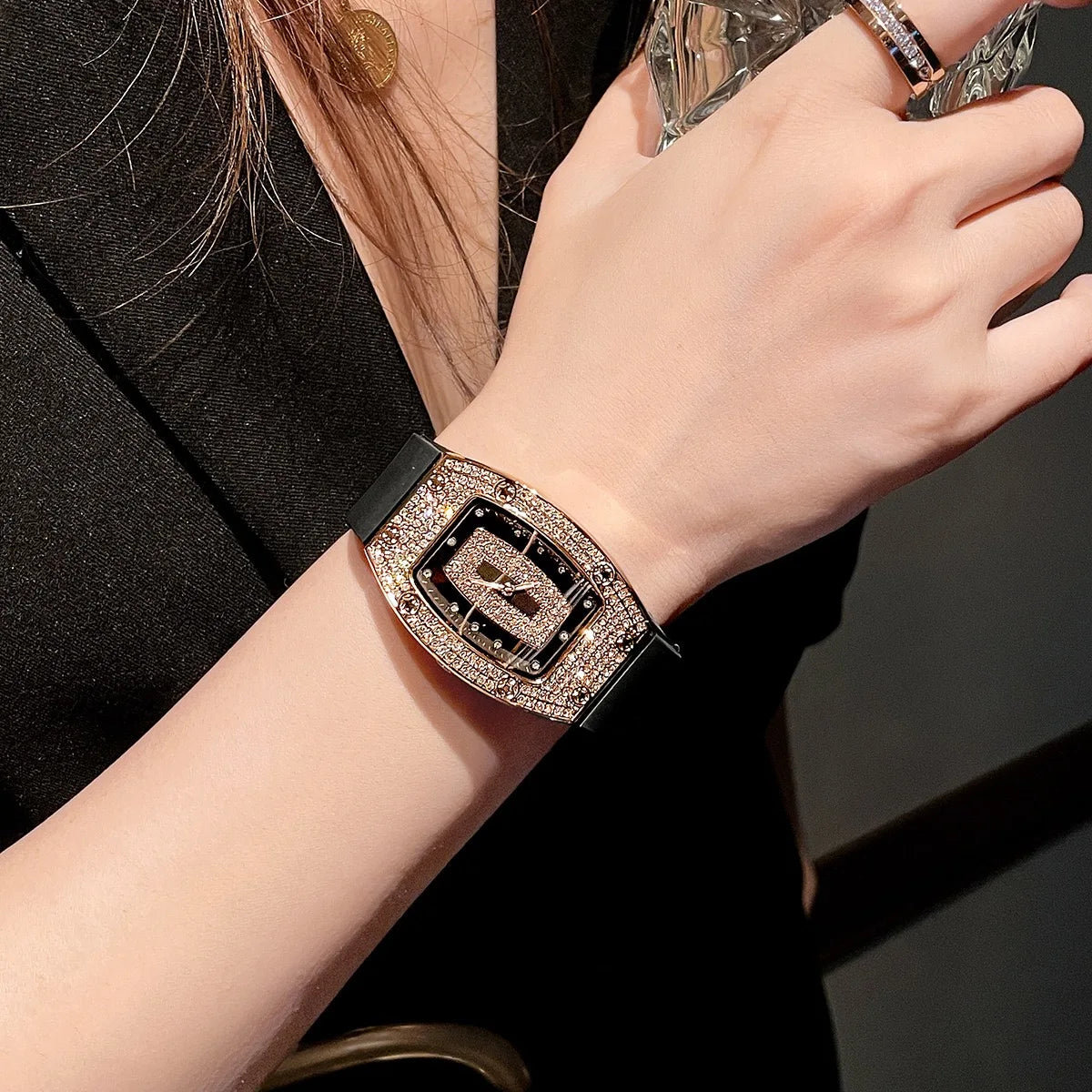 New Fashion Women Crystal Tonneau Watches For Woman Silicone Jelly Quartz Watch Students Gifts Reloj Mujer Ladies Wrist Watches