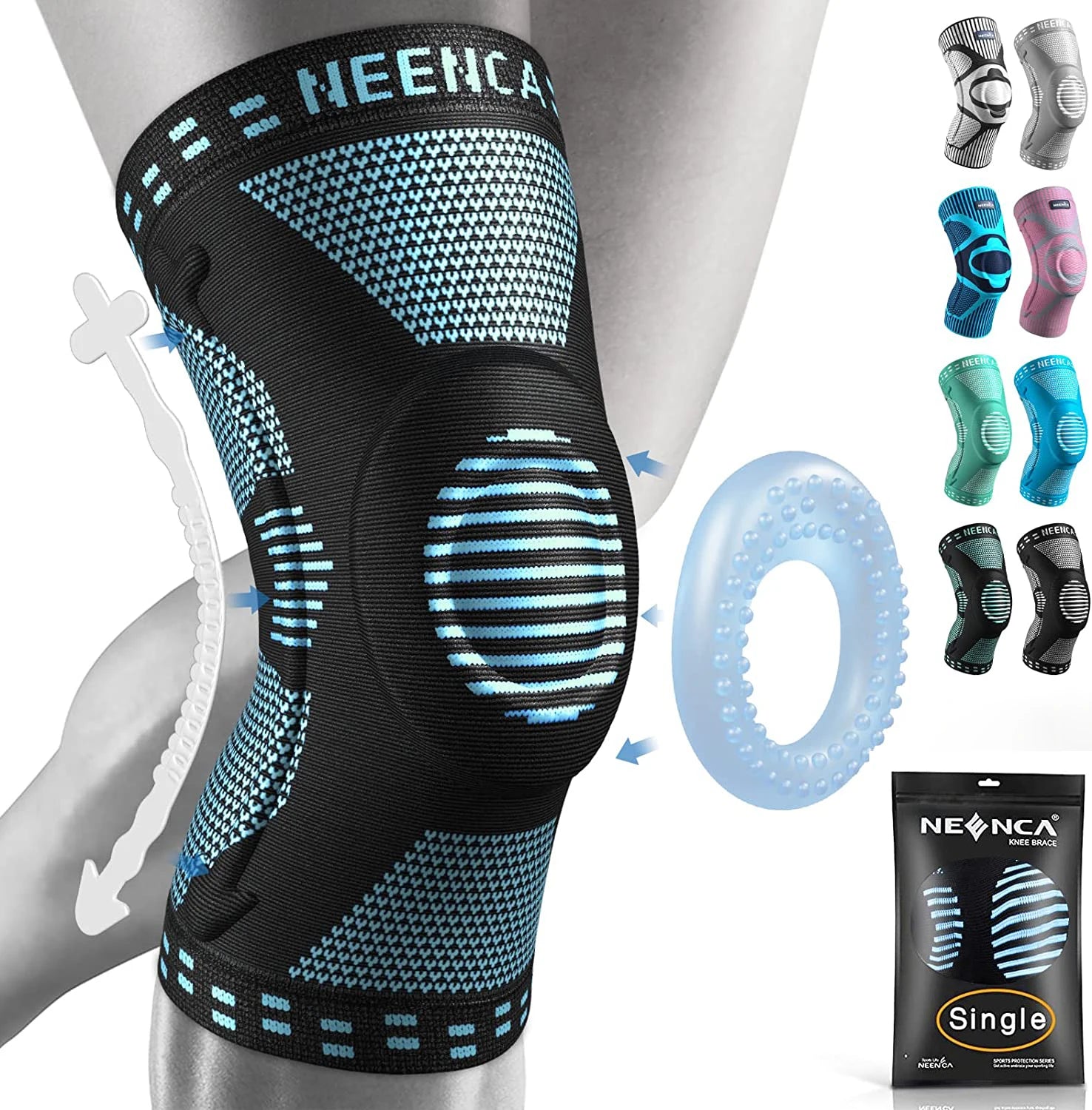 NEENCA Knee BracesCompression Knee Support for Knee Pain Relief Sleeve Meniscus Tear ACL Arthritis Joint Pain Injury Recovery