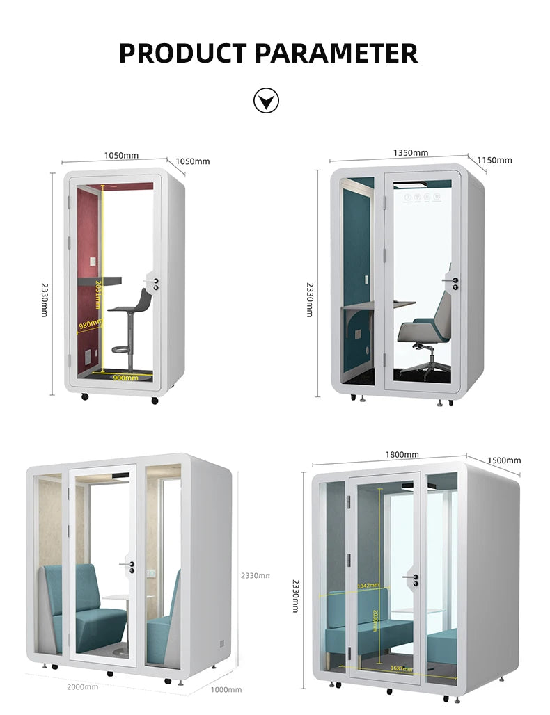 Wholesale Manufacturer Detachable Sound Insulation Silent Booth Freely Assemble For Independent Private Office Space