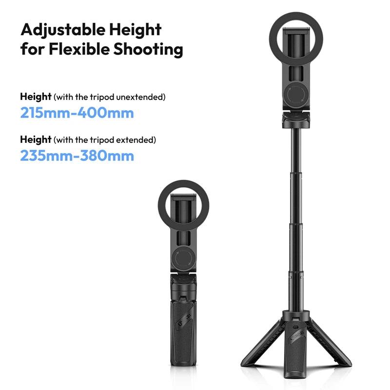 Ulanzi JJ03 Magnetic Phone Tripod Wireless Phone Grip Selfie Stick Desktop Tripod for iPhone 16 15 14 13 Pro Pro Max