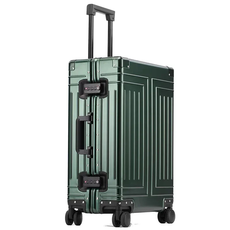 COLENARA 20"24"26"29Inch Full Aluminum Magnesium Alloy Boarding Box Suitcase Men's Business Trolley Case Travel Luggage Bag