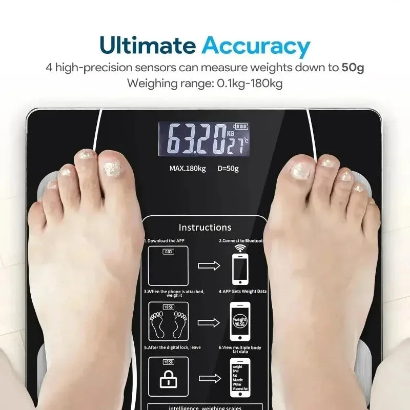 Body fat scale Smart and precise household fat scale Bluetooth weight loss special scale Human body small electronic scale - Kimlud