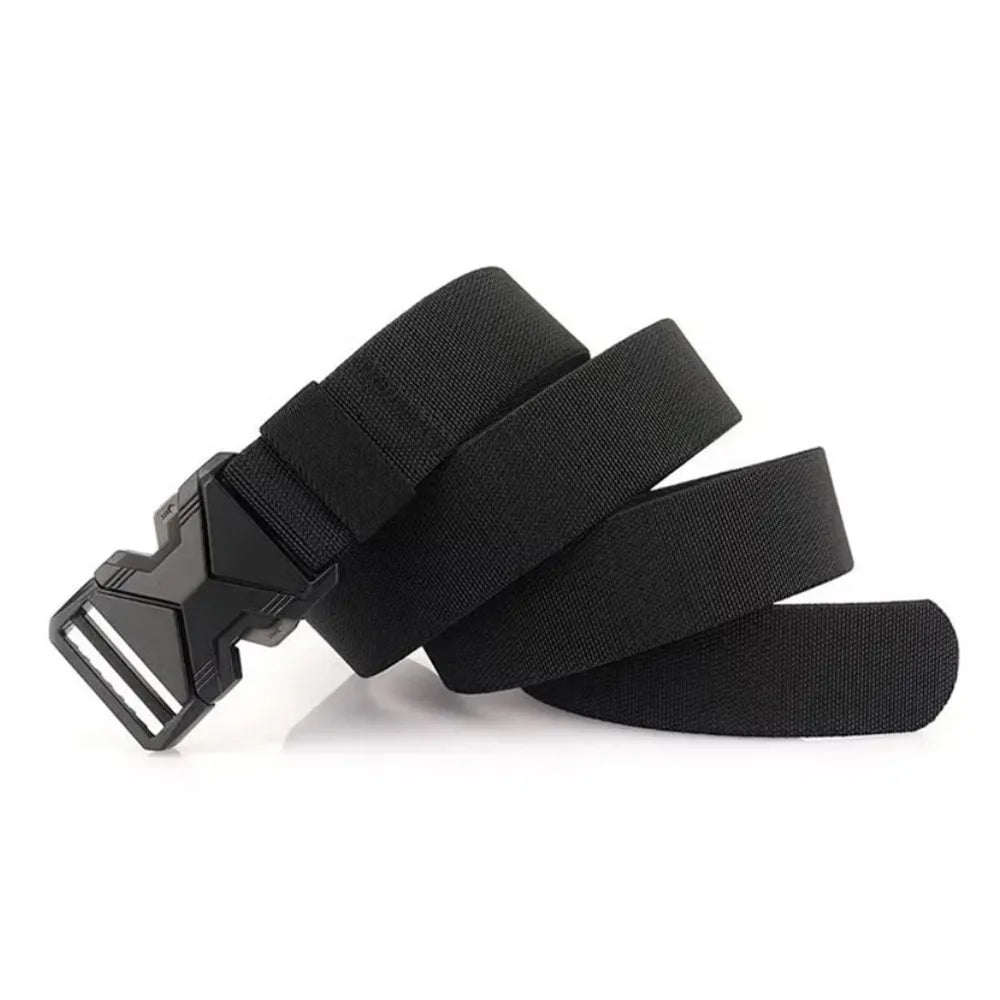 The New Men's 125cm Buckle Belt Nylon Braided Lightweight Breathable Daily Commuter Men's Belt