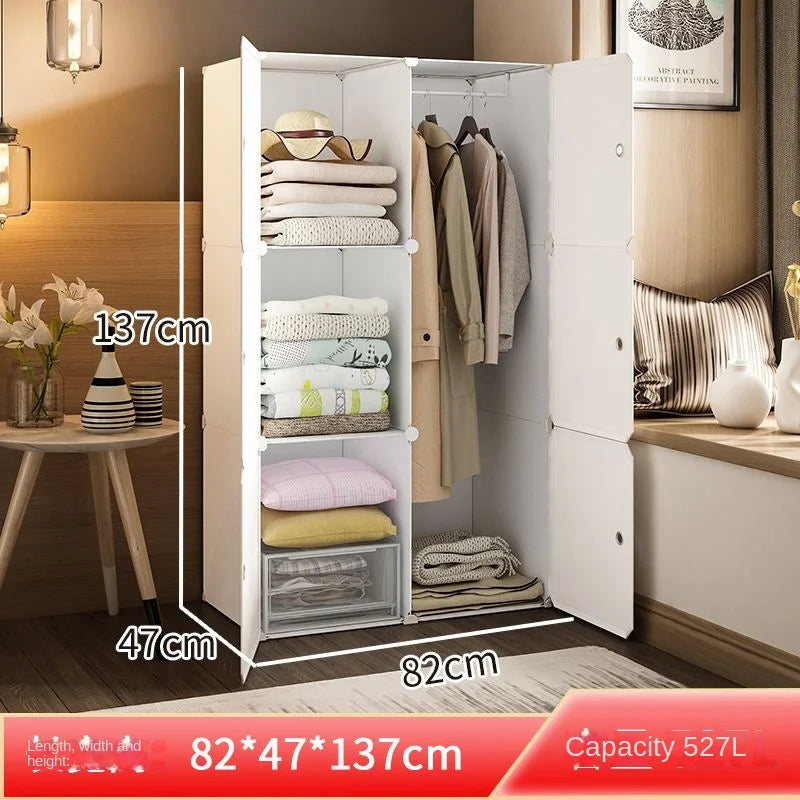 New Style Collapsible Bedroom Furniture Assemble Wardrobe Plastic Durable Clothes Cabinets Simplicity Large Space Storage Locker - Kimlud