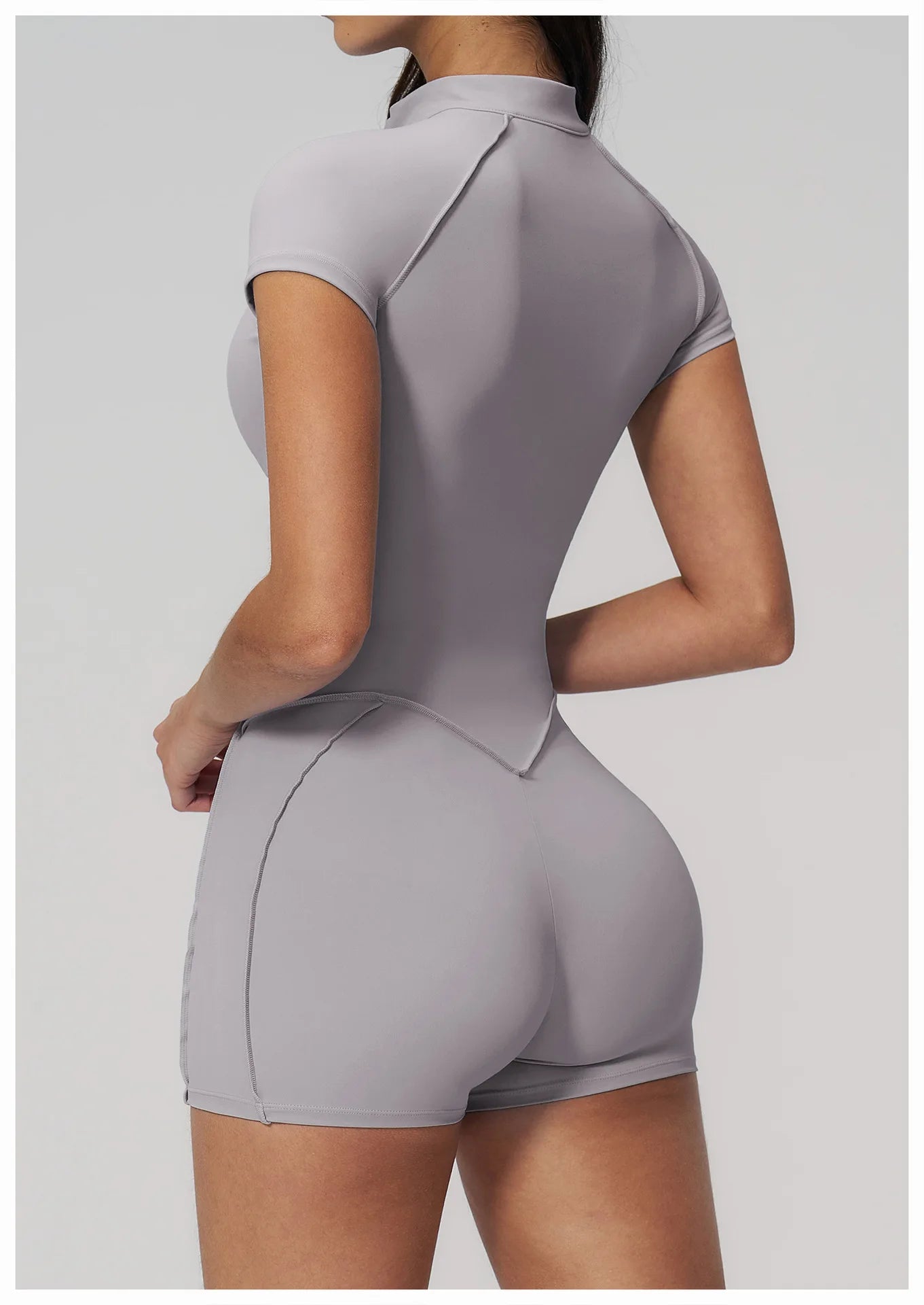 2026 Yoga Bodysuit Short Sleeves Women Tracksuits Gym Zipper Jumpsuits Sports Workout Rompers Fitness One-piece Suit Activewear - Kimlud