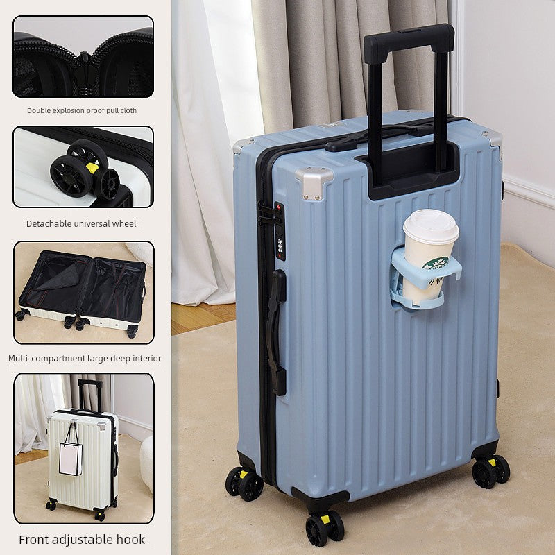 Japanese Import Luggage Women's New Arrival Multi-Functional Hook Boarding Bag Universal Wheel 24 Pull Rod Men's Password Suitcase