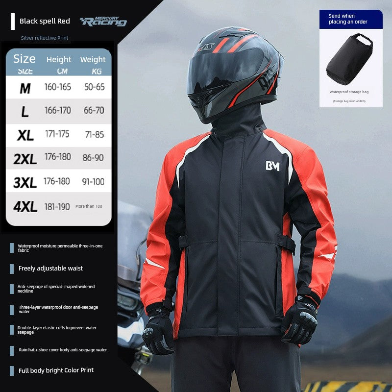 BMEI Motorcycle Raincoat Cycling Clothes Suit Rain-Proof Special Adult Rain-Proof Split Men's Take-out Rider