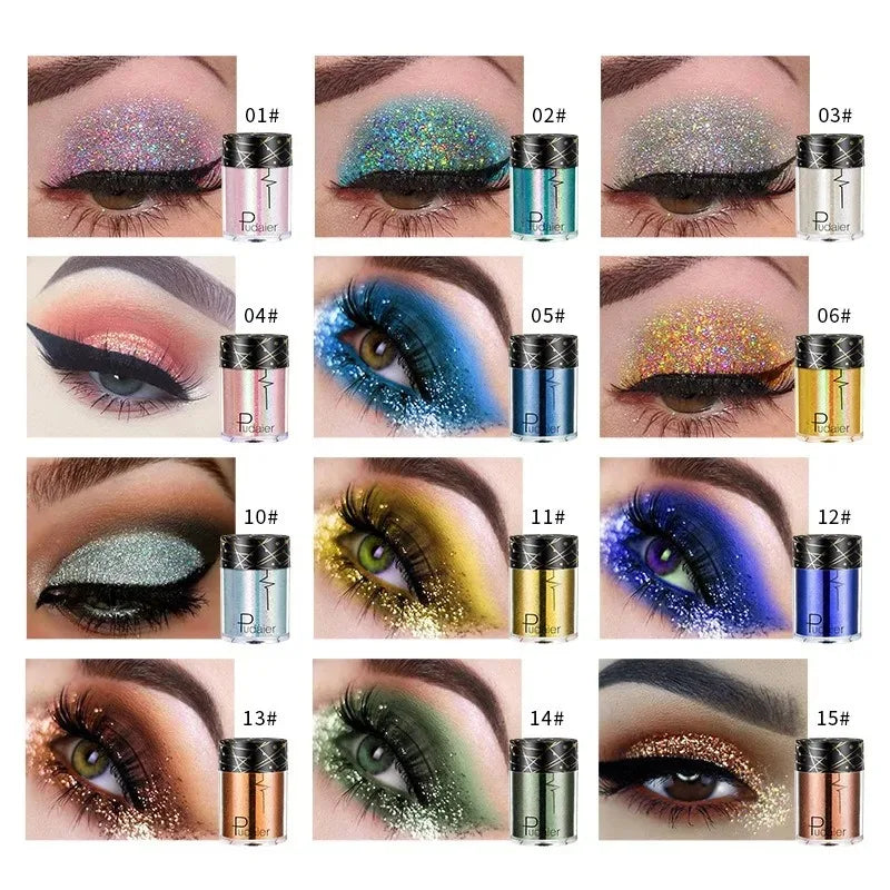 36 Colors Monochrome Eyeshadow Glitter Sequins High Gloss Face Body Glitter Pearlescent Easy-to-color Eye Shadow Festival Makeup - Kimlud