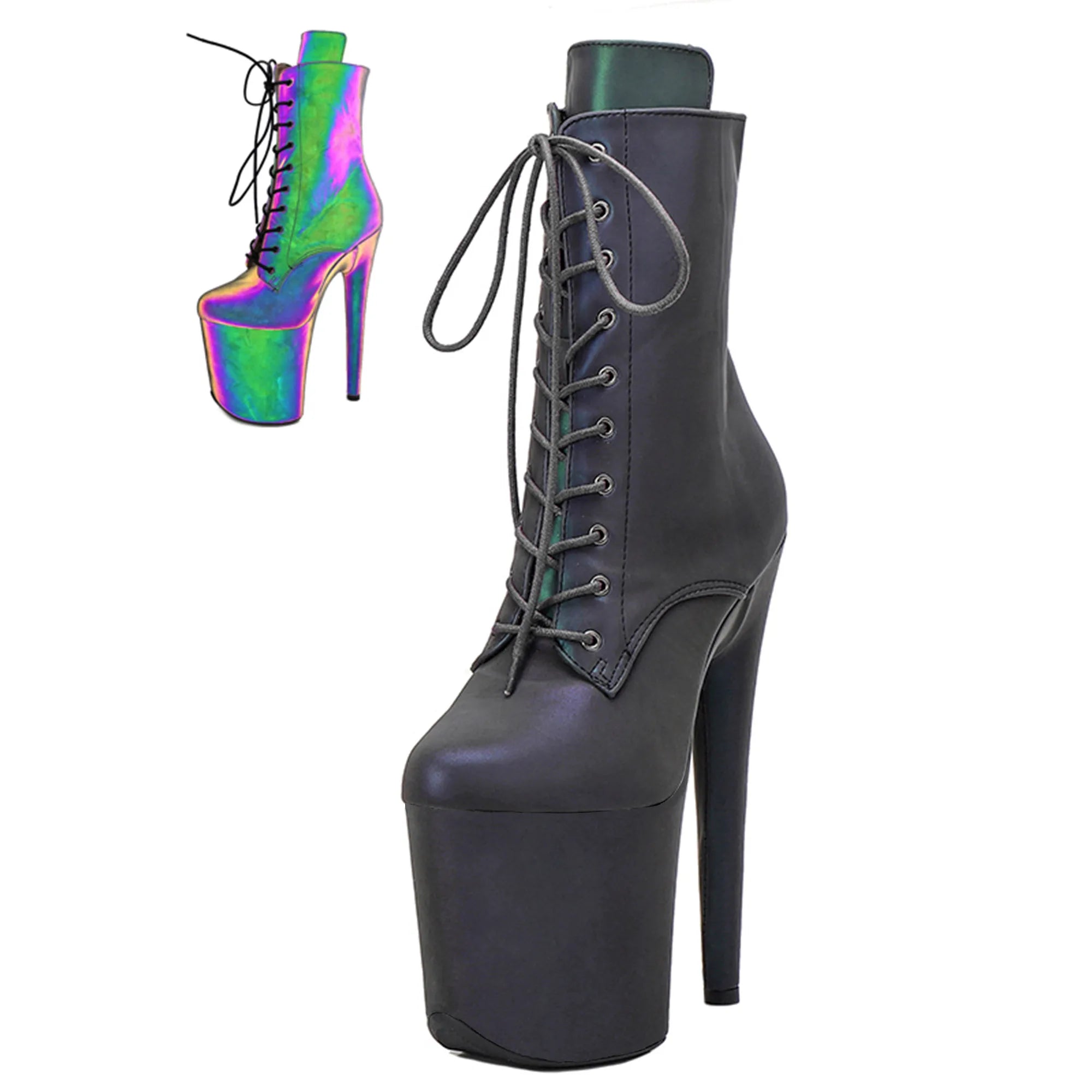 WUXIN H&P Women's 8in Stripper Heels BootsïŒPole Dance Ankle Boots Shoes 20cm Platform Stiletto Exotic Heel | Kimlud...