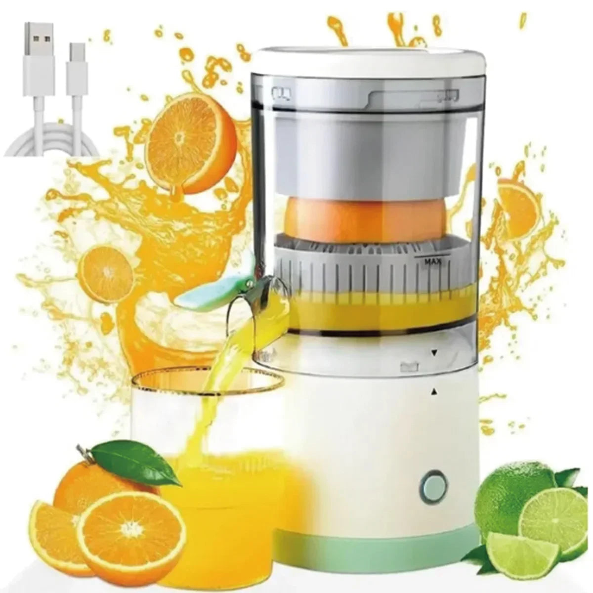 New Portable Home Juicer Fruit Juice Extractor, USB RechargeableElectric Squeeze, High Juice Output for Orange,