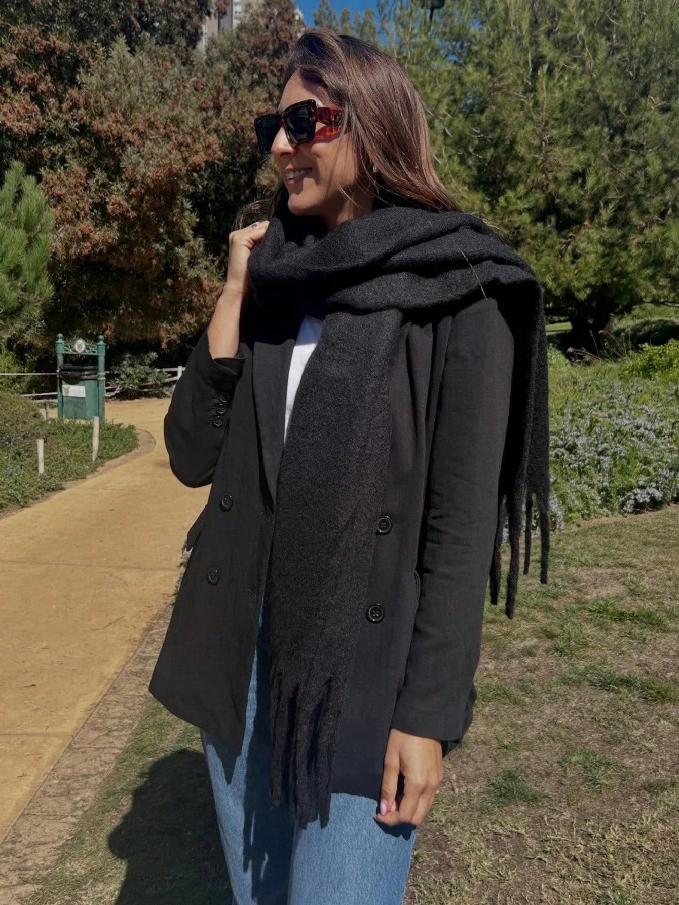 2025 Women Scarf Winter Warm Thick Shawl Wraps Fashion Solid Color Pashmina Scarves Long Tassel Hijab Stoles Bufanda Cashmere - Kimlud