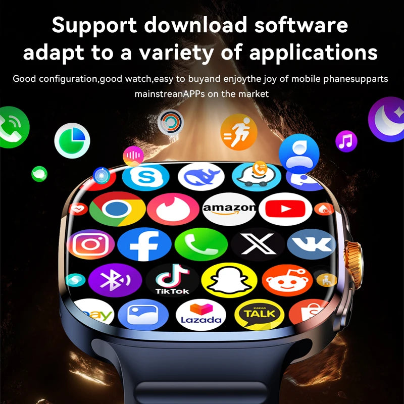 Xiaomi 5G/4G Full Network Smart Watch 2.40 inch Big Screen HD Video Call RAM 2100mAh Google Play WIFI GPS Sim Card Smartwatch - Kimlud