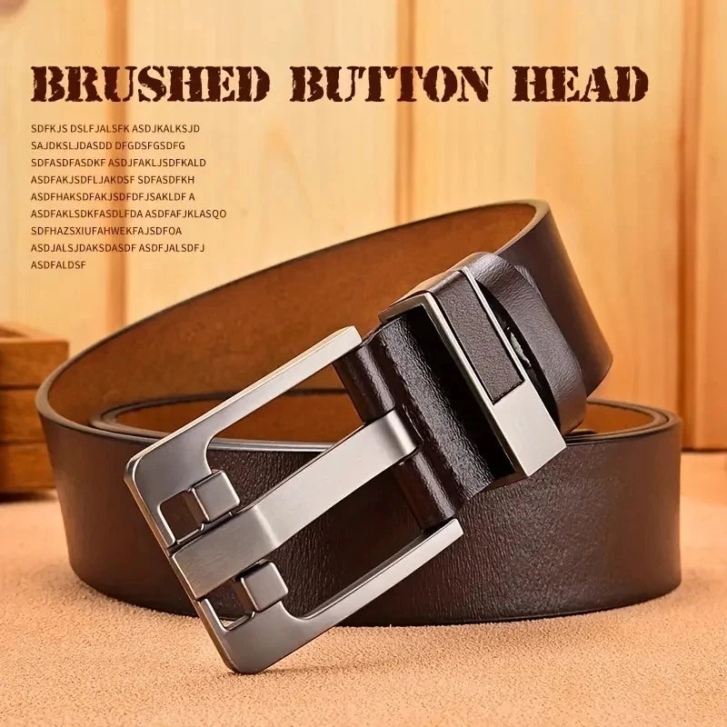 Genuine Leather For Men's High Quality Buckle Jeans Cowskin Casual Belts Business Cowboy Waistband Male Fashion Designer 2024New - Kimlud
