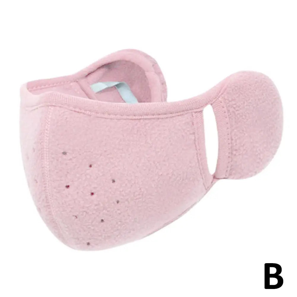 Winter Fleece Earmuffs with Windproof Mouth Cover Unisex Warm Ear Warmer Breathable Face Mask for Outdoor Activities