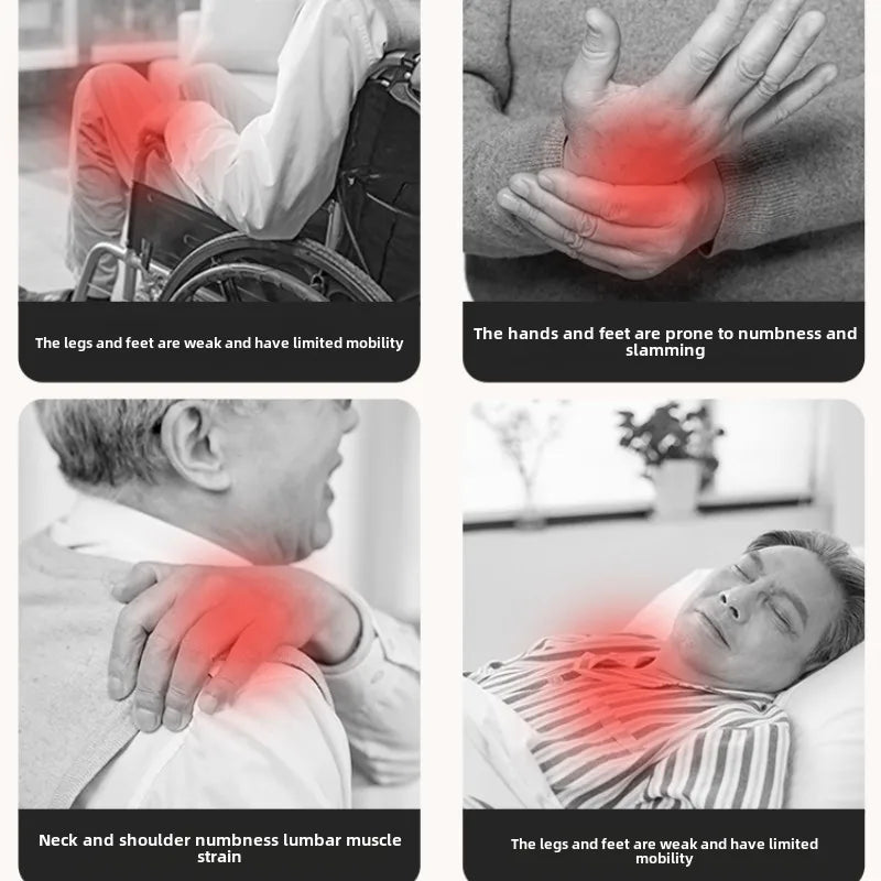 4-in-1 Upper and Lower Limb Pedal Exercise Bike Massage and Stretch Cycling Stepper Pedal Exerciser for Rehabilitated Seniors