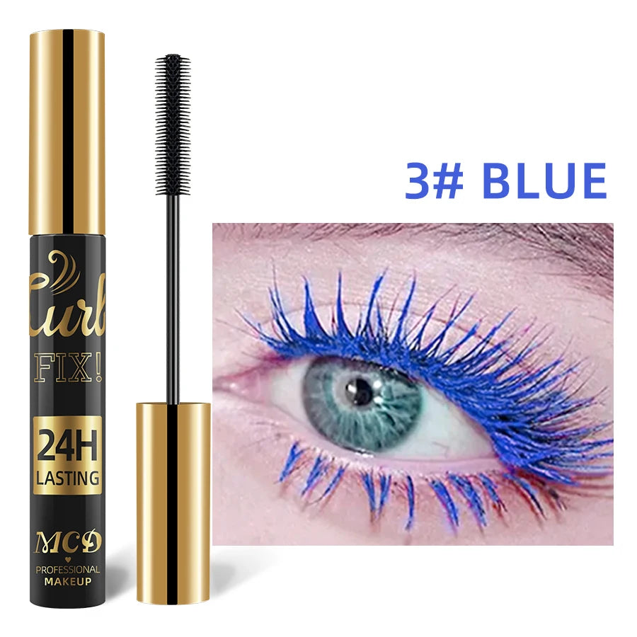 5D Waterproof Mascara Vibrant 9 Color-Lasting Curl Ink Formula -Eyeliner Extension Blue Green Black Eye Makeup Cosmetic
