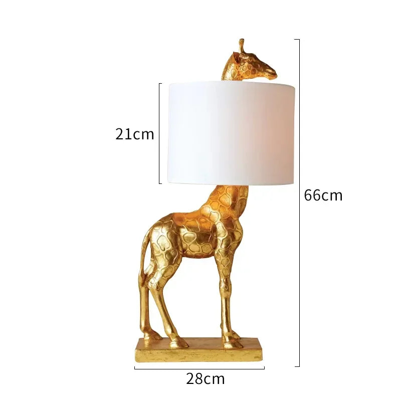 Factory Manufacture Designer Animal Resin Giraffe Table Lamp Gold Lamp Body Resin Animal Home Decor Night Lights E26/E27 Holder - Kimlud