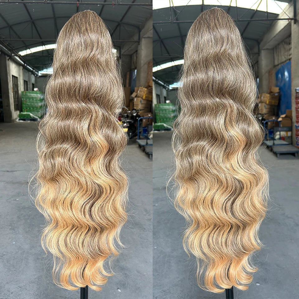 Magicae Ponytail 28Inches Ombre Brown Blond 27/ 613 Clip in Synthetic Hair Extension 180grams Heat Resistant Body Wavy |...