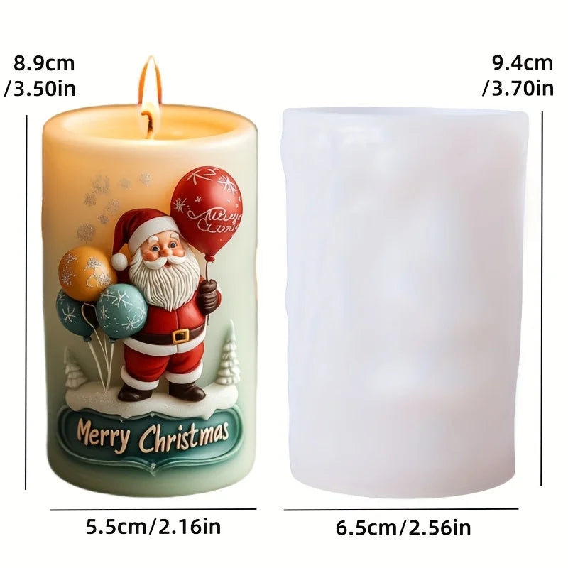 Santa Claus Sleigh Spherical Candle Silicone Mold Santa Claus Elk Scented Candle Mould Santa Claus Sleigh Resin Plaster Molds