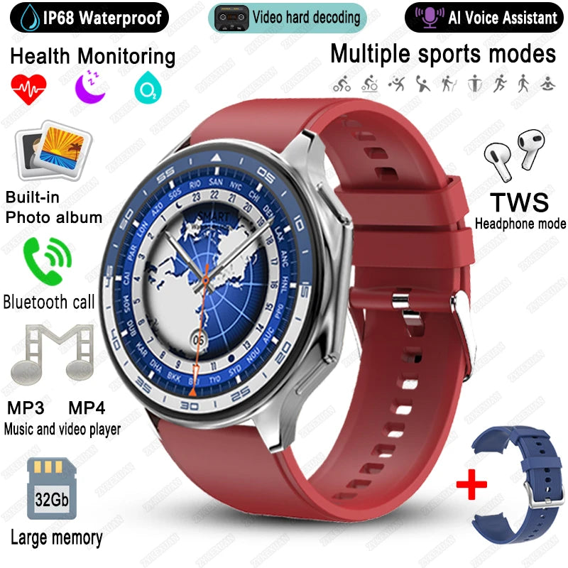 For OPPO Watch X High-End Business Watch Men 32Gb Memory Video Playback Smart Watch Sports Fitness Waterproof Bracelet 2025 New