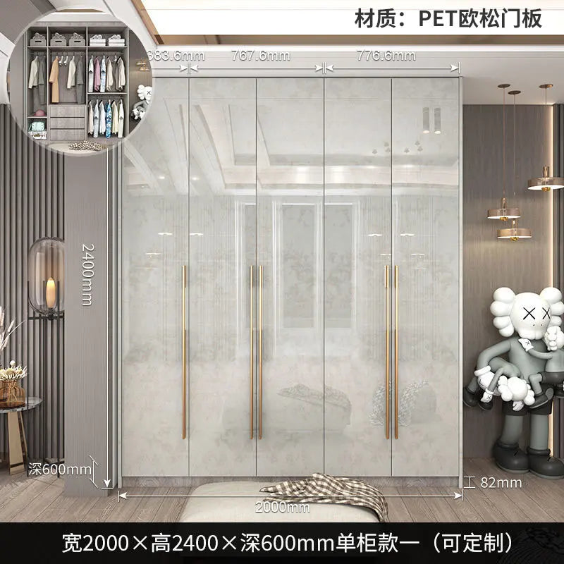 Support Storage Wardrobes Glass Door Shelves Organizers Luxury Wardrobe Bedroom Storage ClothesCupboard Armoires home Furniture - Kimlud