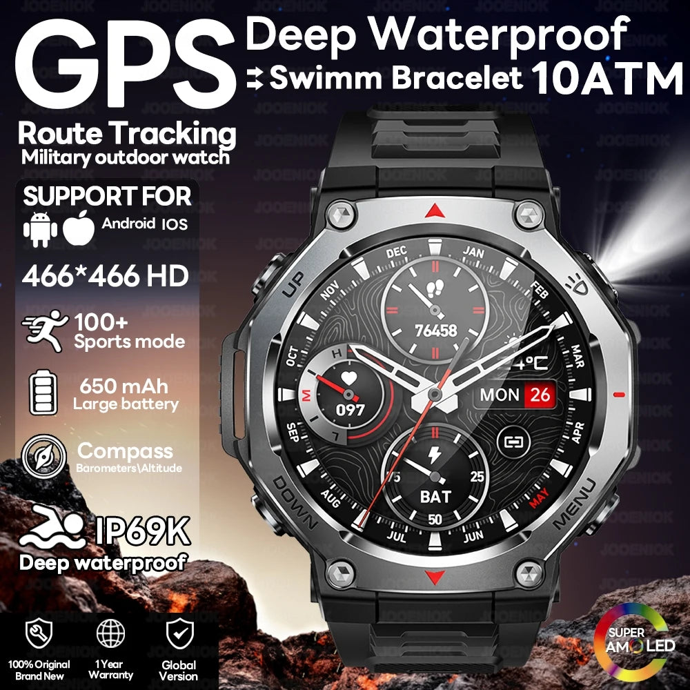 New For Huawei T-Rex 3 GPS Smart Watch 10ATM Waterproof 525mAh Battery Bluetooth Call Flashlight Military Sports Smartwatch Men