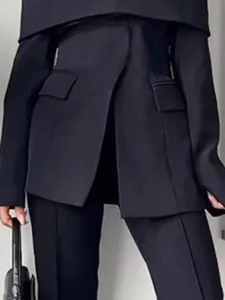 Yeezzi 2025 New Office Lady Commute Off-The-Shoulder Blazer Women Long Sleeves Solid Color Split-Front Zipper Formal...