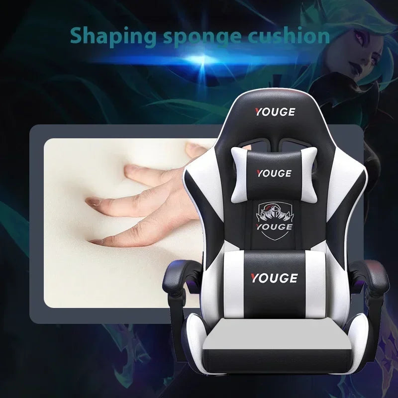 Computer Armchair Comfortable Chair Seat Height Adjustment Gaming Peda Armrest Foot Rest Control Silla De Oficina Furniture - Kimlud