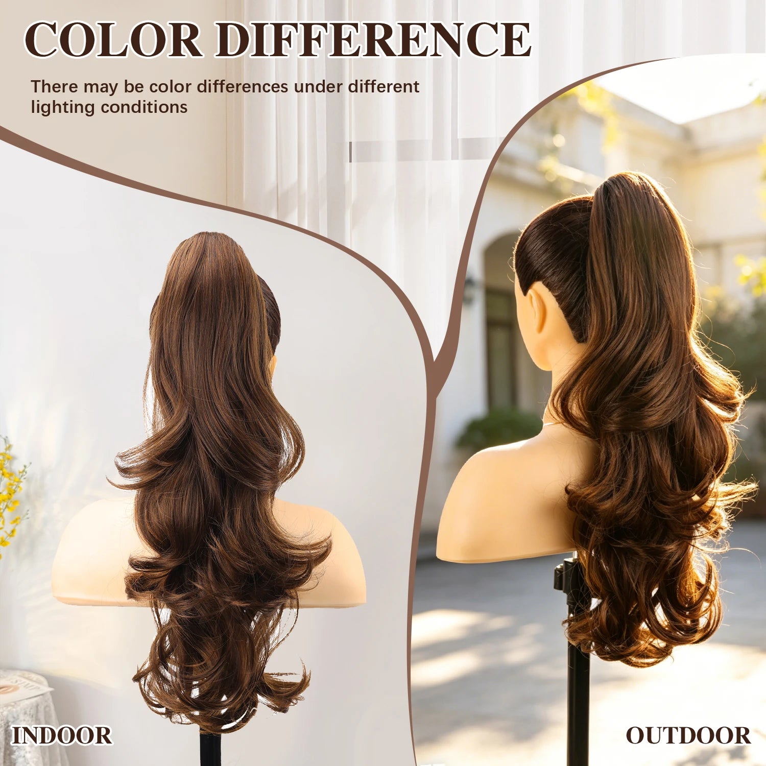 Synthetic Claw Ponytail Extensions 20inch Wavy Clip Claw Ponytail Hair for Women Ladies Daily Party Holiday | Kimlud Mid...