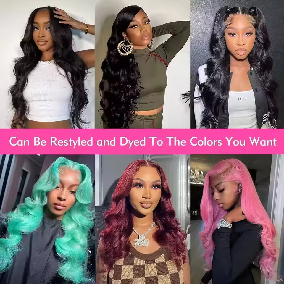 46 Inch Long Body Wave 13x6 HD Transparent Lace Frontal Wigs Brazilian Human Hair 200 Density Pre Plucked With Baby Hair Wigs - Kimlud