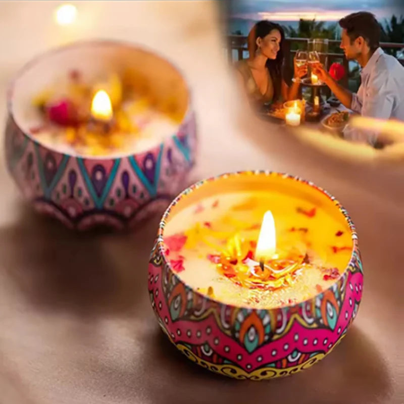 Gbbma A box of notes Scented candles Use natural dried flowers candles For indoor aromatherapy