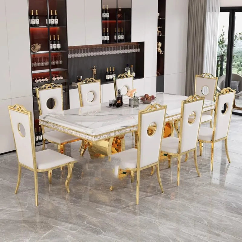 Kitchen Marble Dining Table Restaurant Side Chairs Living Room Study Dining Table Writing Office Muebles Commercial Furniture - Kimlud
