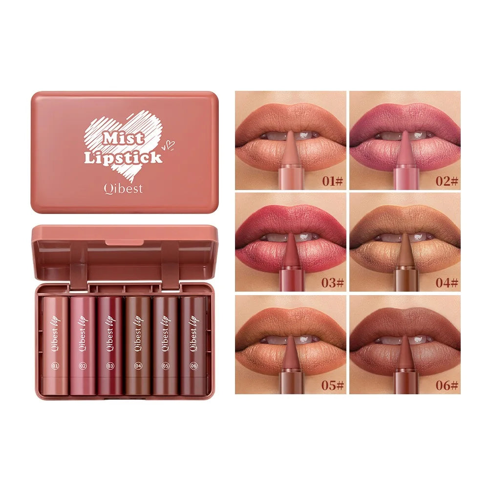 6-color mini lip liner and lipstick pencil, long-lasting waterproof 2-in-1 lip liner and lipstick, sexy matte finish. |...